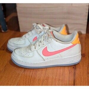 Nike Air Force 1 White Coral Orange Youth 6.5 Women's 8 DV7762-100